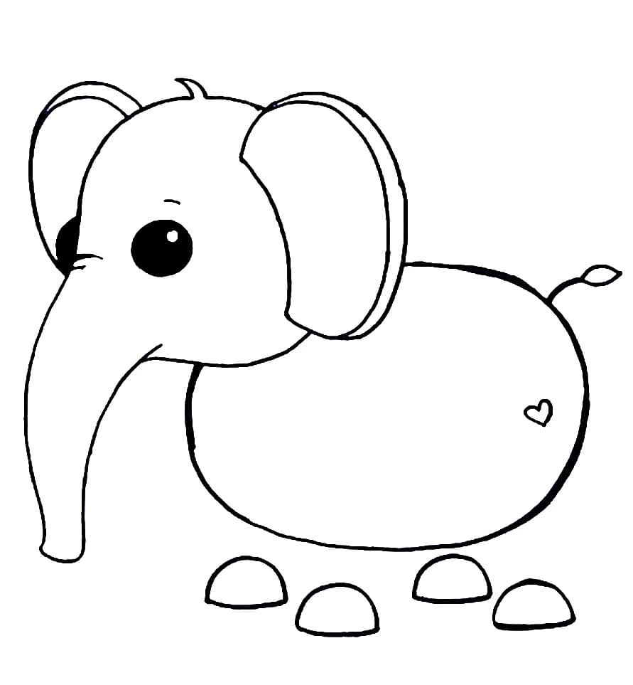 Roblox elephant coloring page